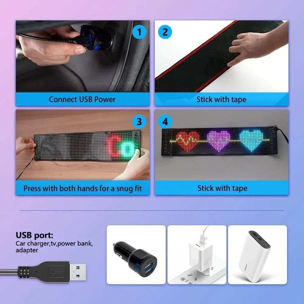 LED Matrix Pixel Pannello Bluetooth App USB 5v Controllo Scorrimento Pubblicitario IP65 in Insegne luminose Zencoccostore - Formia, commercioVirtuoso.it