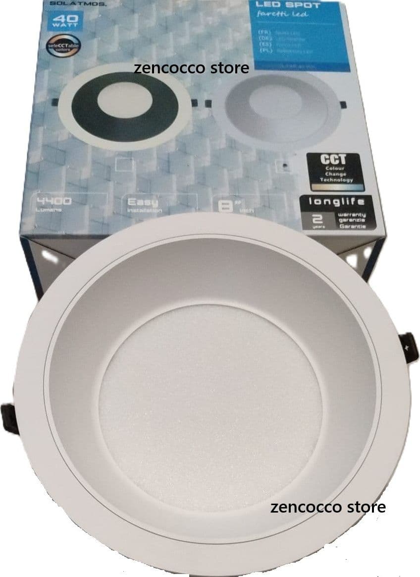 Faretto LED SPOT LIGHT Incasso a molle 40W rotondo LUCE seleCCTable 4400LM IP20 in Faretti da soffitto Zencoccostore - Formia, commercioVirtuoso.it