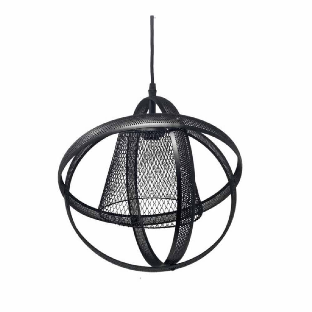 LAMPADARIO SOFFITTO CON PARALUME 3 ANELLI METALLO TRAFORATO NERO ATTACCO E27 A62 in Lampade a sospensione Trade Shop italia - Napoli, commercioVirtuoso.it