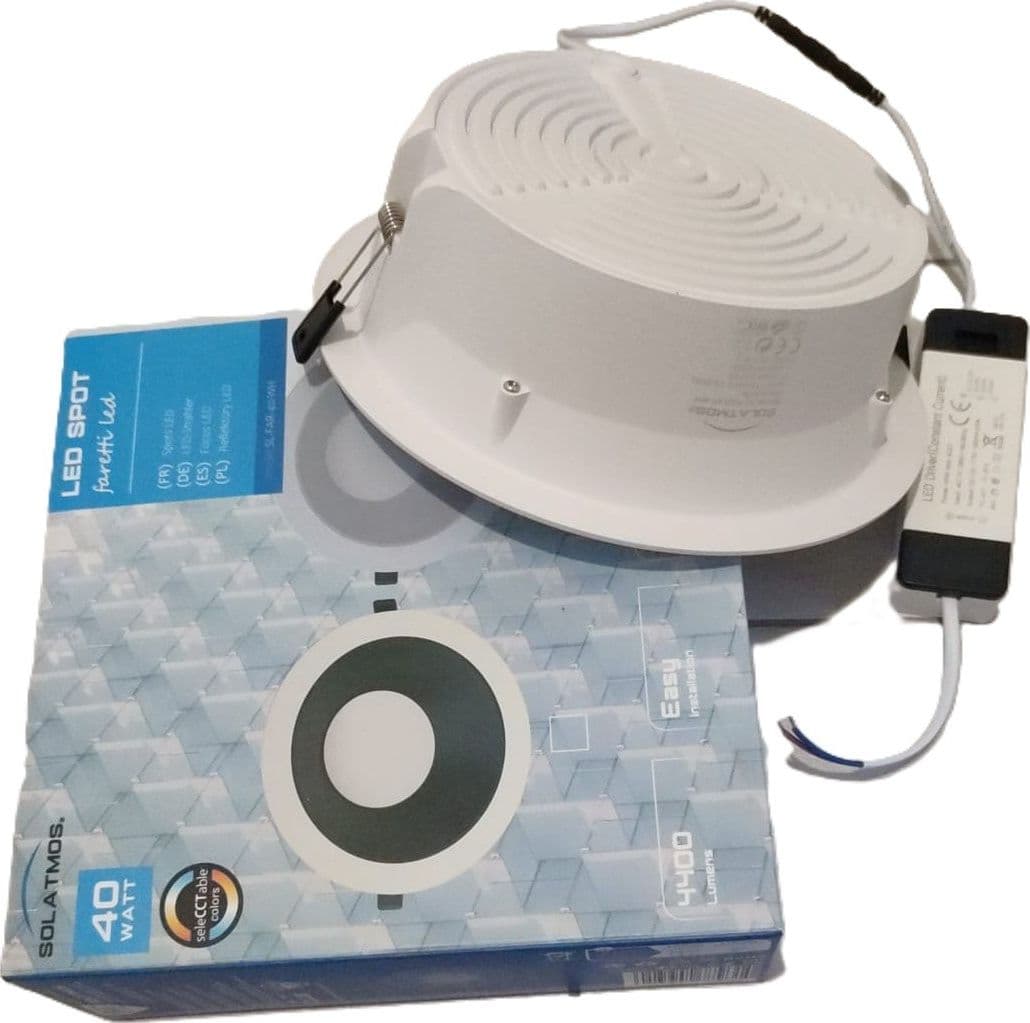 Faretto LED SPOT LIGHT Incasso a molle 40W rotondo LUCE seleCCTable 4400LM IP20 in Faretti da soffitto Zencoccostore - Formia, commercioVirtuoso.it