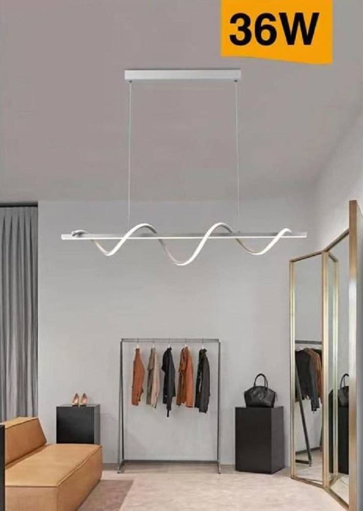 LAMPADARIO LED SOSPENSIONE 36W MODERNA TWIST BIANCO LUCE 6500K 3000K 4000K B65-B in Lampade a sospensione Trade Shop italia - Napoli, commercioVirtuoso.it