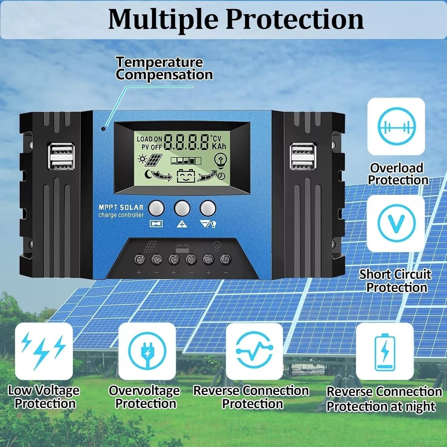 MPPT 100A Regolatore di Carica Solare 12V 24V Identificazione Automatica 4 USB in Regolatori MPPT Zencoccostore - Formia, commercioVirtuoso.it