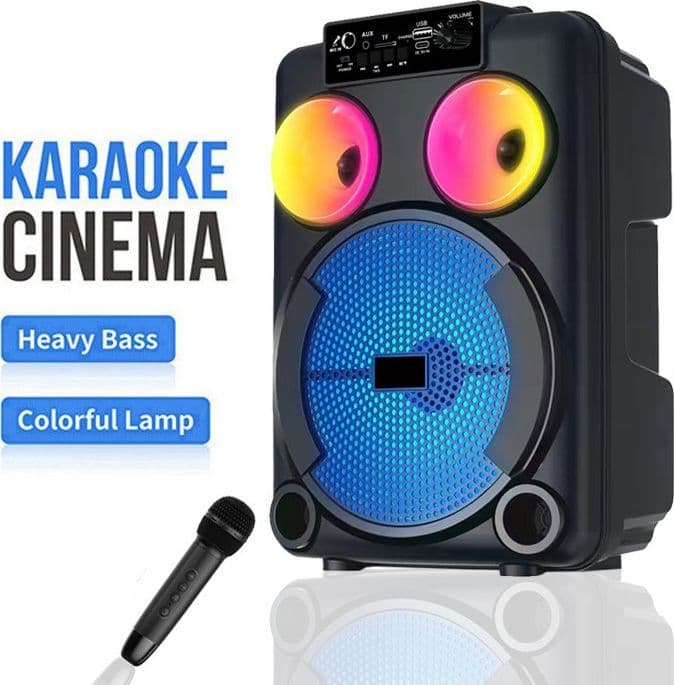 karaoke GD-892 Woofer 8'' tweeter 3'' Bluetooth AUX USB TF FM TWS RGB MICROFONO in Casse portatili Bluetooth Zencoccostore - Formia, commercioVirtuoso.it