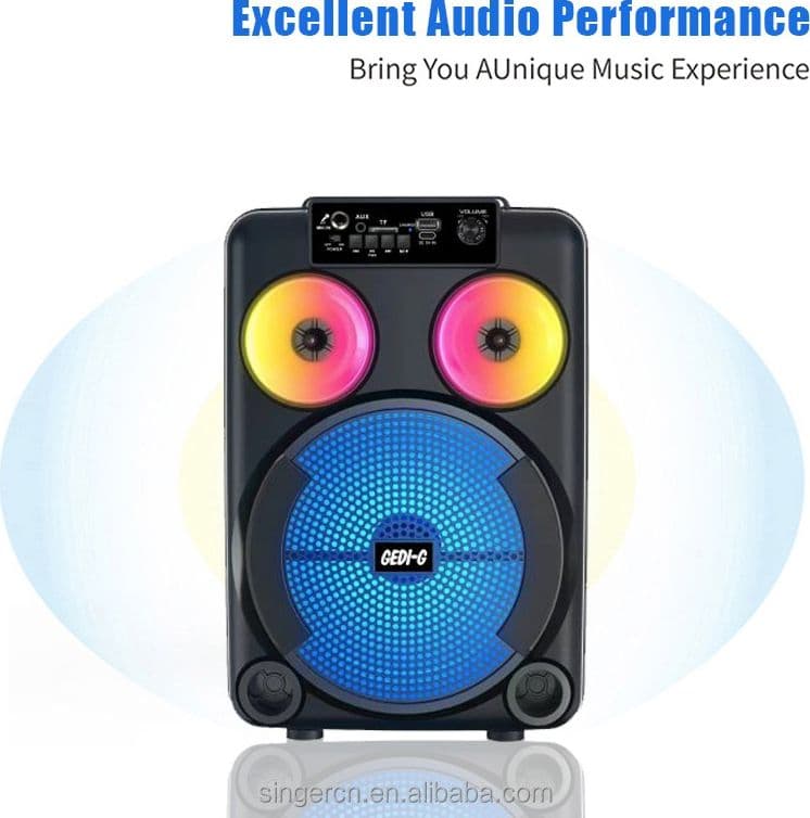 karaoke GD-892 Woofer 8'' tweeter 3'' Bluetooth AUX USB TF FM TWS RGB MICROFONO in Casse portatili Bluetooth Zencoccostore - Formia, commercioVirtuoso.it