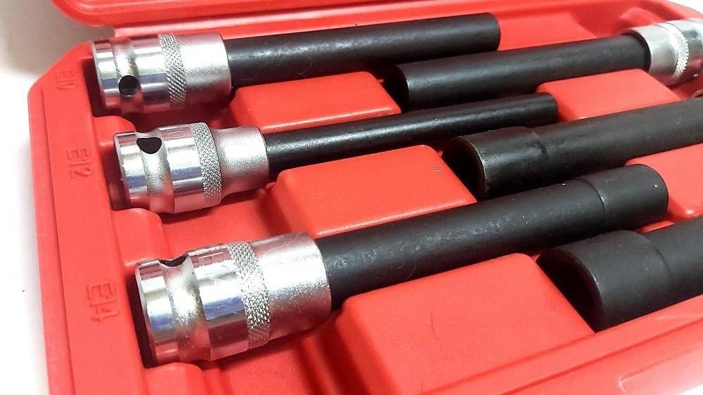 BUSSOLA CHIAVI TORX FEMMINA SET LUNGHI E10-E20 TESTA CILINDRO ATTACCO 1/2 QUADRO in prodotto Trade Shop italia - Napoli, commercioVirtuoso.it