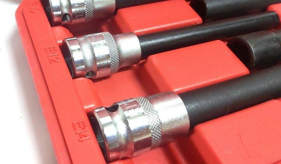 BUSSOLA CHIAVI TORX FEMMINA SET LUNGHI E10-E20 TESTA CILINDRO ATTACCO 1/2 QUADRO in prodotto Trade Shop italia - Napoli, commercioVirtuoso.it