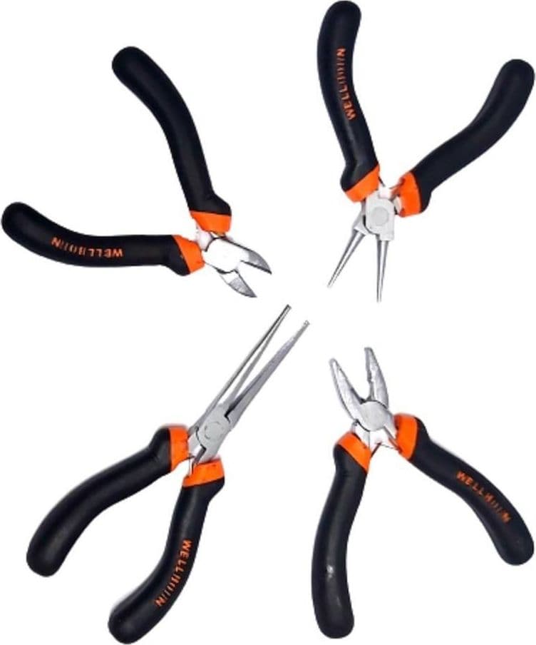 SET 4PZ MINI PINZA PER FABRO ELETTRICISTA 115 MM ACCIAIO ERGONOMICA BRICOLAGE in Pinza a taglio laterale Trade Shop italia - Napoli, commercioVirtuoso.it
