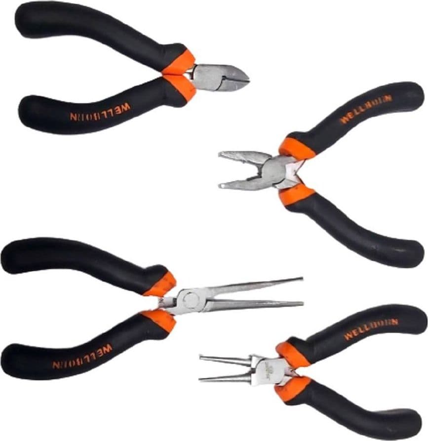 SET 4PZ MINI PINZA PER FABRO ELETTRICISTA 115 MM ACCIAIO ERGONOMICA BRICOLAGE in Pinza a taglio laterale Trade Shop italia - Napoli, commercioVirtuoso.it