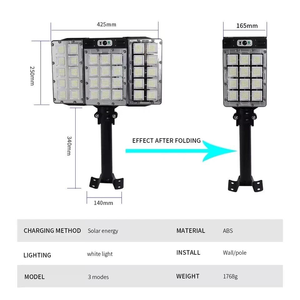 Lampione LED Pannello Solare 270° Luce 6000k Sensore movimento Pieghevole ip65 in prodotto Zencoccostore - Formia, commercioVirtuoso.it