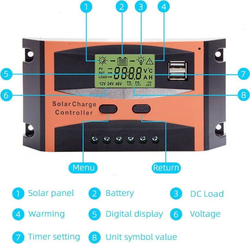 REGOLATORE DI CARICA 20 A PER PANNELLO SOLARE 12/24V DISPLAY LCD USB LD2420C in Regolatori PWM Trade Shop italia - Napoli, commercioVirtuoso.it