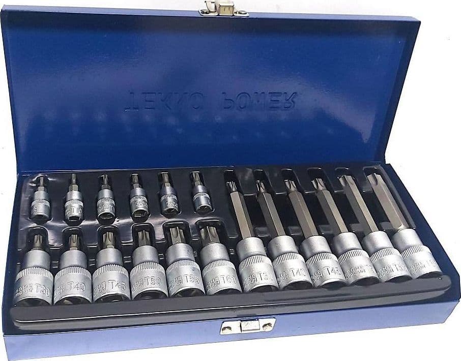 KIT SET INSERTI CHIAVI 19 PEZZI BUSSOLE CHIAVI TORX MASCHI 1/4" 1/2" IN VALIGIA in Chiavi esagonali Trade Shop italia - Napoli, commercioVirtuoso.it