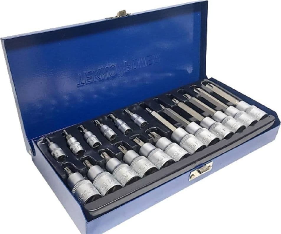 KIT SET INSERTI CHIAVI 19 PEZZI BUSSOLE CHIAVI TORX MASCHI 1/4" 1/2" IN VALIGIA in Chiavi esagonali Trade Shop italia - Napoli, commercioVirtuoso.it