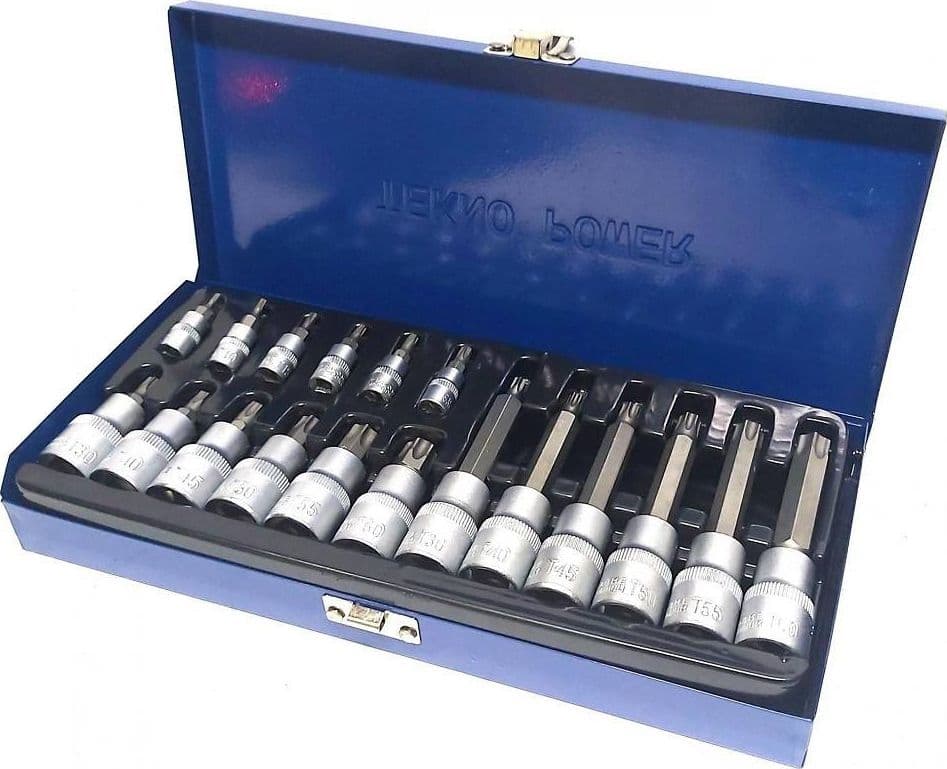 KIT SET INSERTI CHIAVI 19 PEZZI BUSSOLE CHIAVI TORX MASCHI 1/4" 1/2" IN VALIGIA in Chiavi esagonali Trade Shop italia - Napoli, commercioVirtuoso.it