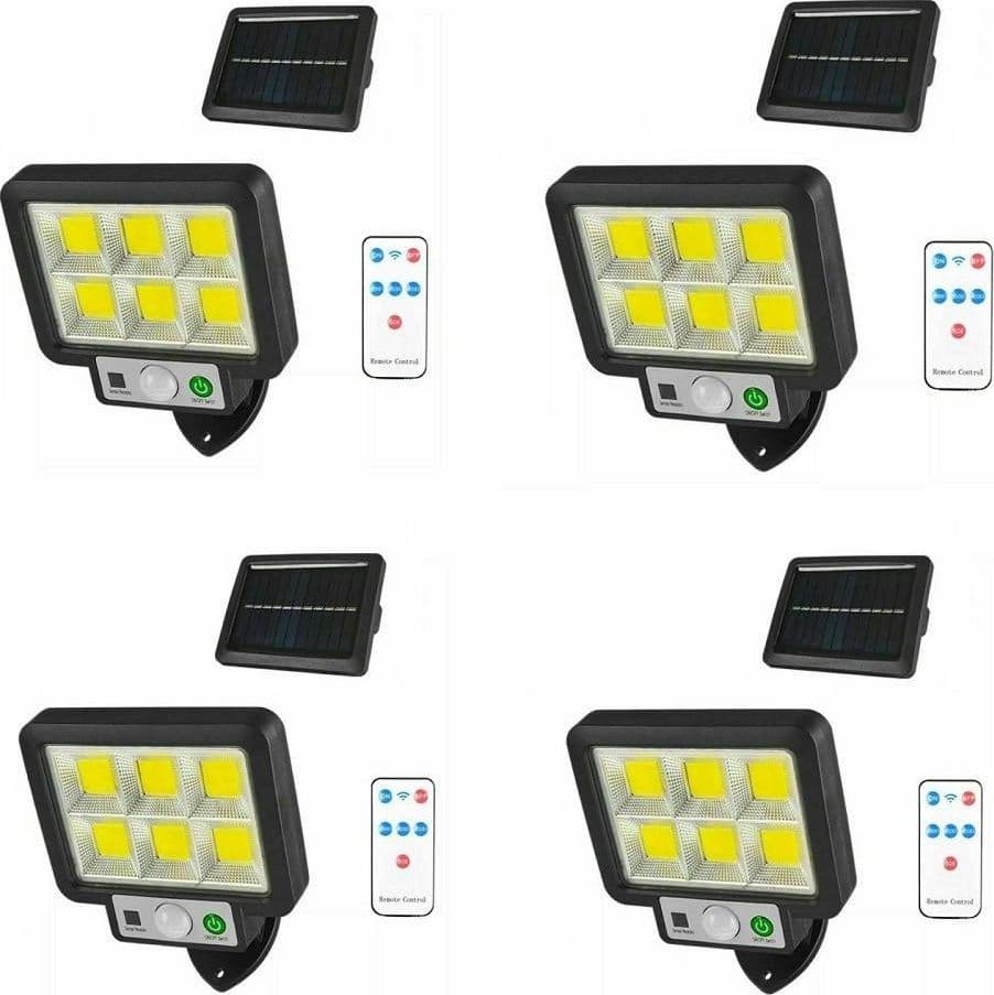 KIT 4PZ FARO SOLARE LED CON PANNELLO FARETTO SENSORE DI MOVIMENTO 96 LED COB T09 in Lampade da parete Trade Shop italia - Napoli, commercioVirtuoso.it