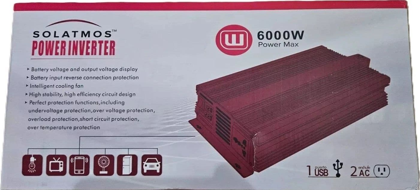 INVERTER 6000W ONDA PURA SINUSOIDALE 12V/220V CAMPER FOTOVOLTAICO NAUTICA USB in prodotto Zencoccostore - Formia, commercioVirtuoso.it