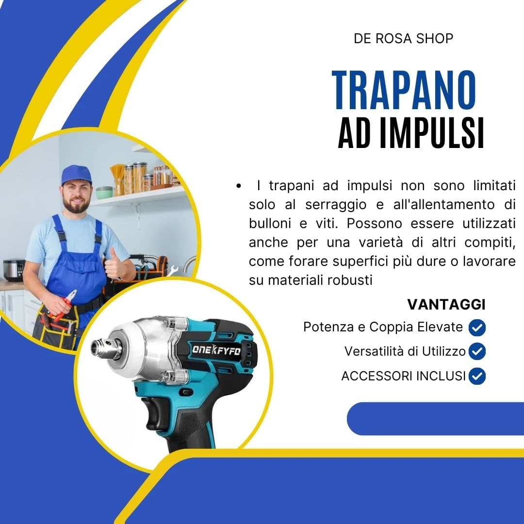 Kit 3 in 1 Trapano Avvitatore + Avvitatore a Impulsi + Smerigliatrice a Batteria in prodotto Zencoccostore - Formia, commercioVirtuoso.it