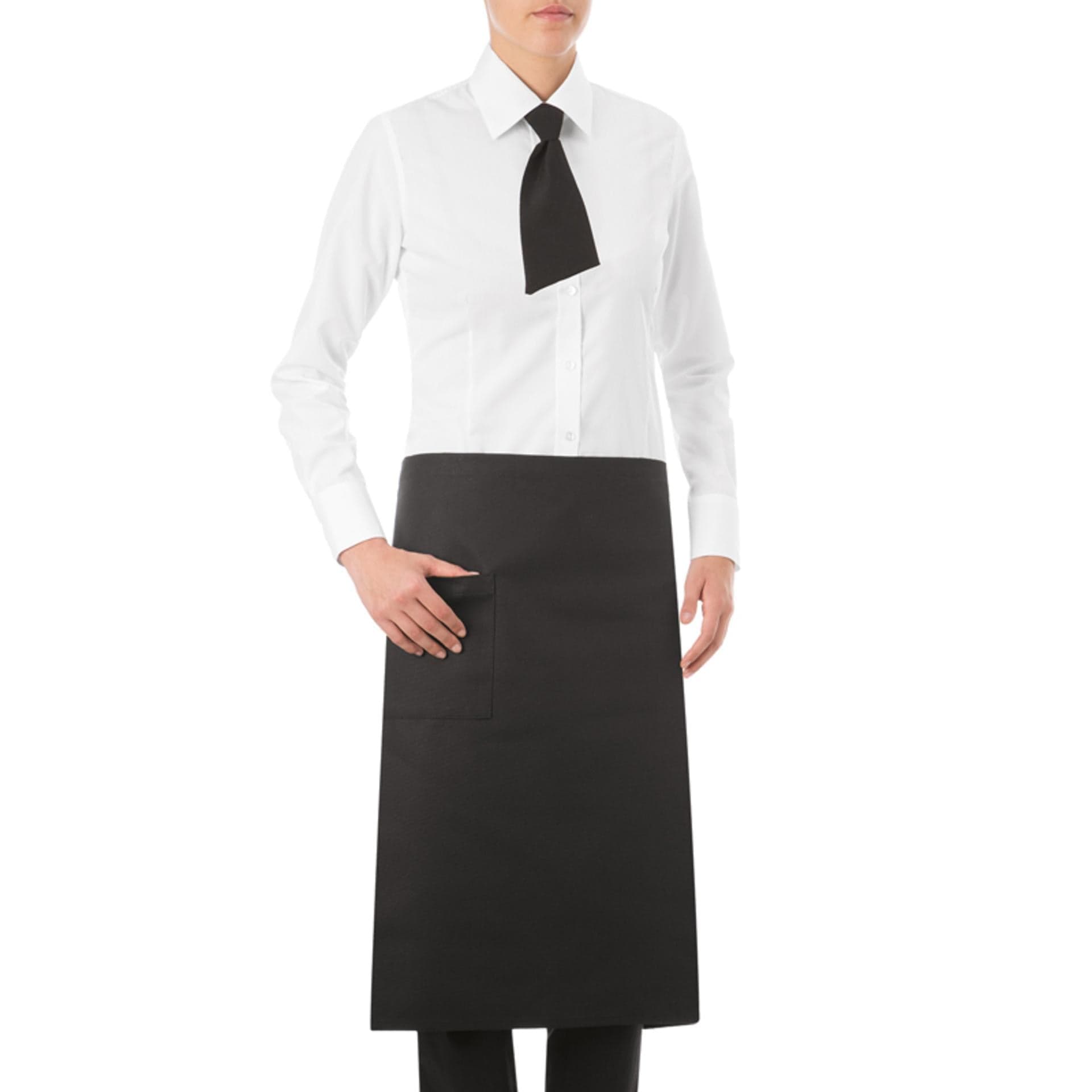 Grembiule Praga Nero Strong Tessuto Canvas Grembiule Cuoco Cameriere in Grembiuli Dresswork - Como, commercioVirtuoso.it