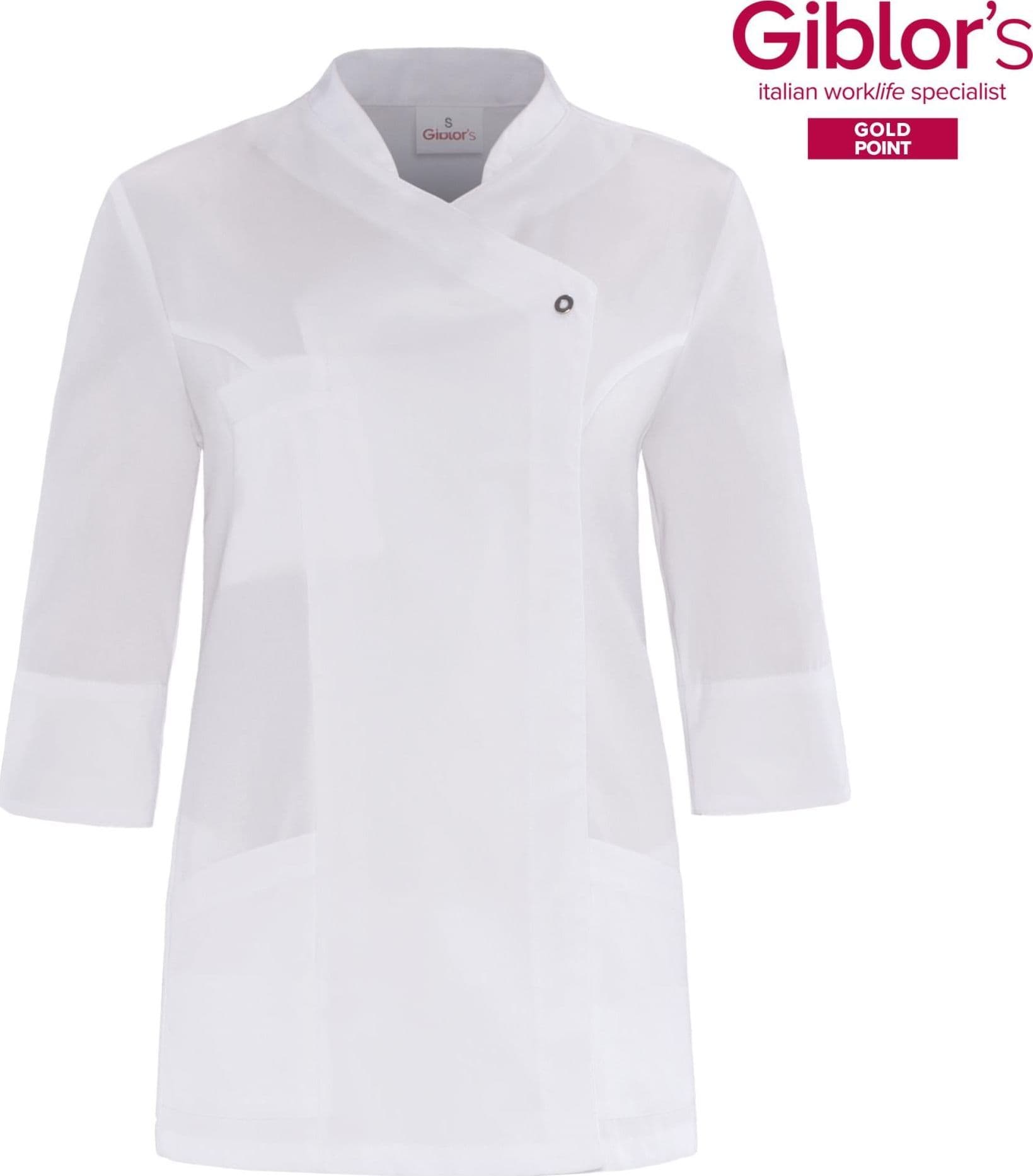 Casacca Donna Mirka Bianco Manica Corta Stiro Facile Tencel Casacca Infermiera