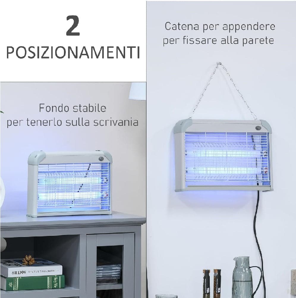 Zanzariera Elettrica Slim 2 Lampade UV LED 20W per Zanzare e Mosche senza sostanze chimiche in Zanzariere elettriche Danyx - Casoria, commercioVirtuoso.it