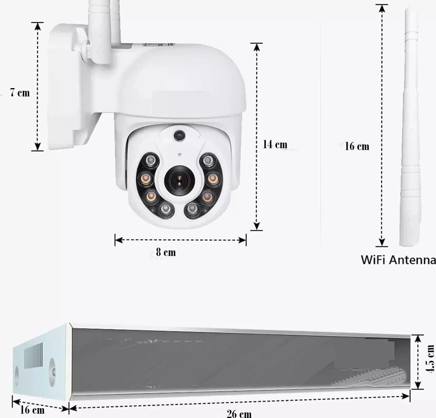 Kit Videosorveglianza NVR HD 1080p WIFI IP Camera 8 Telecamere PTZ Infrarossi in prodotto Zencoccostore - Formia, commercioVirtuoso.it