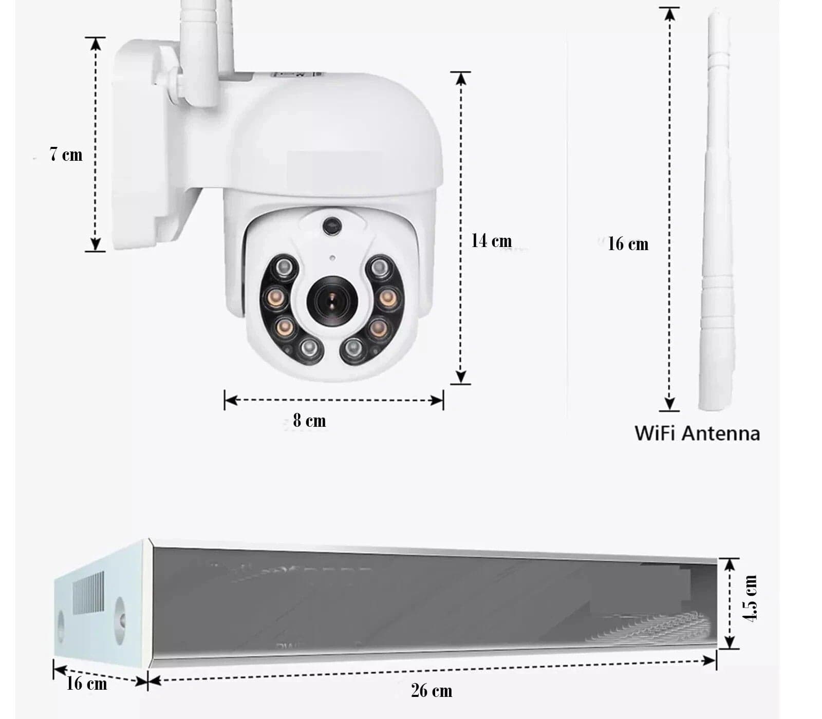 Kit Videosorveglianza NVR HD 1080p WIFI IP Camera 8 Telecamere PTZ Infrarossi in prodotto Zencoccostore - Formia, commercioVirtuoso.it