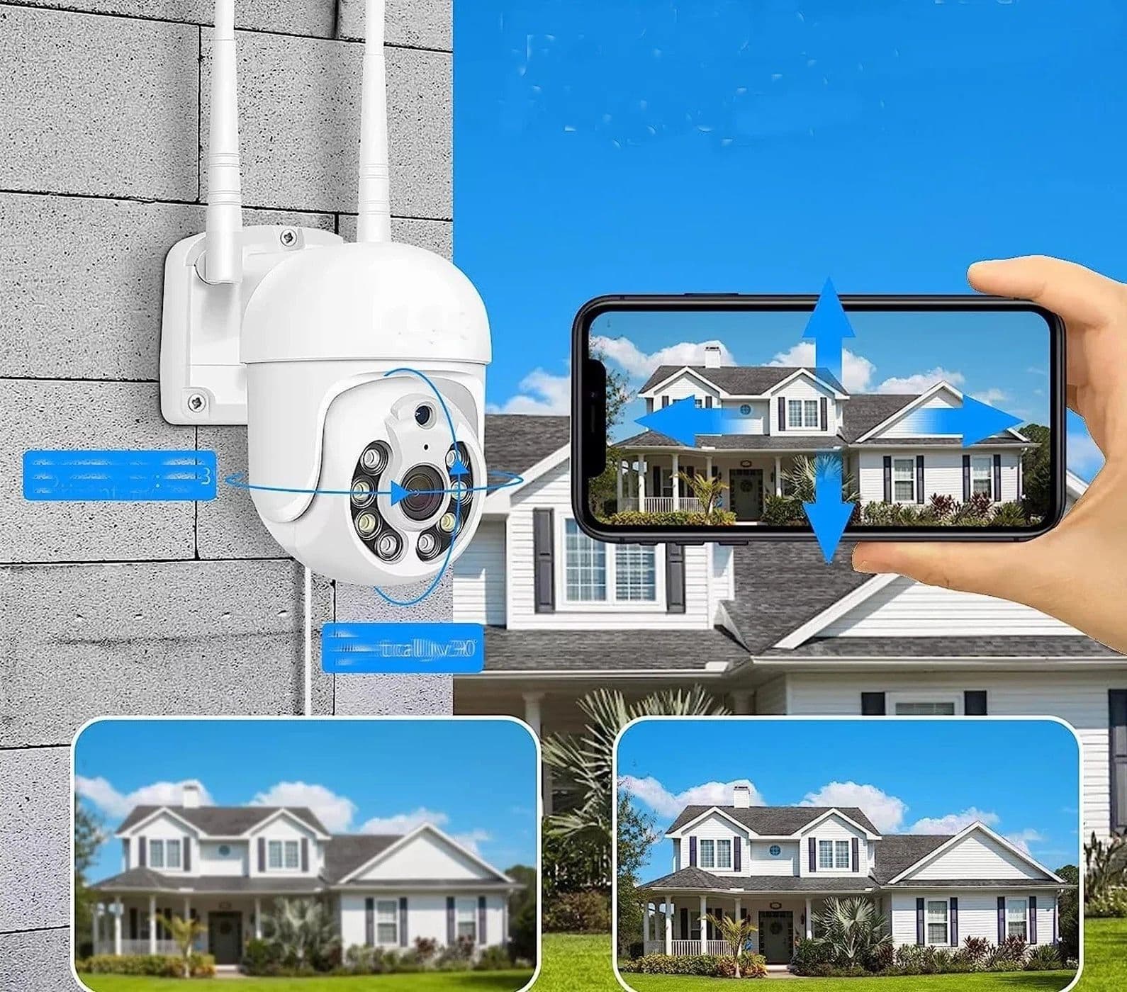 Kit Videosorveglianza NVR HD 1080p WIFI IP Camera 8 Telecamere PTZ Infrarossi in prodotto Zencoccostore - Formia, commercioVirtuoso.it