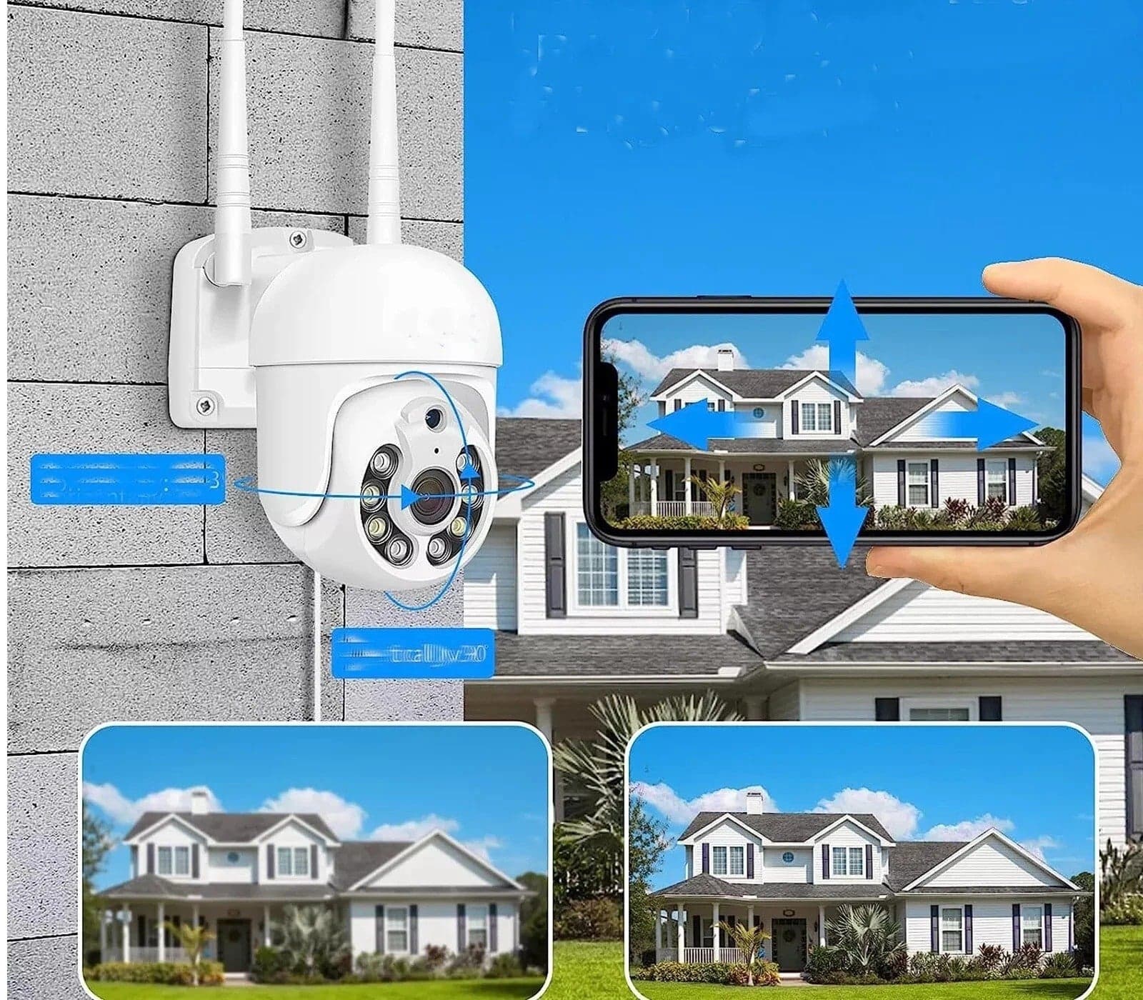 Kit Videosorveglianza NVR HD 1080p WIFI IP Camera 8 Telecamere PTZ Infrarossi in prodotto Zencoccostore - Formia, commercioVirtuoso.it