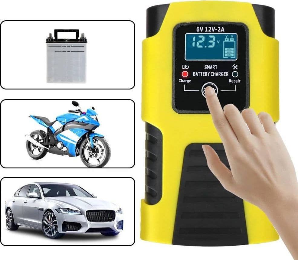 CARICABATTERIE INTELLIGENTE AVVIATORE EMERGENZA BATTERIA AUTO MOTO 6V 6A 12V 4A J99 in Avviatori di emergenza Trade Shop italia - Napoli, commercioVirtuoso.it