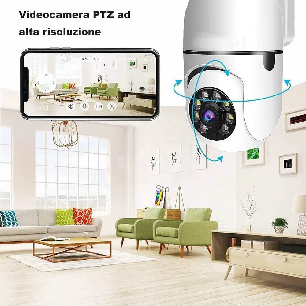 TELECAMERA WIRELESS CON SPINA 360° RILEVAMENTO MOVIMENTO TRACCIAMENTO AUTOMATICO in Dom camera Trade Shop italia - Napoli, commercioVirtuoso.it