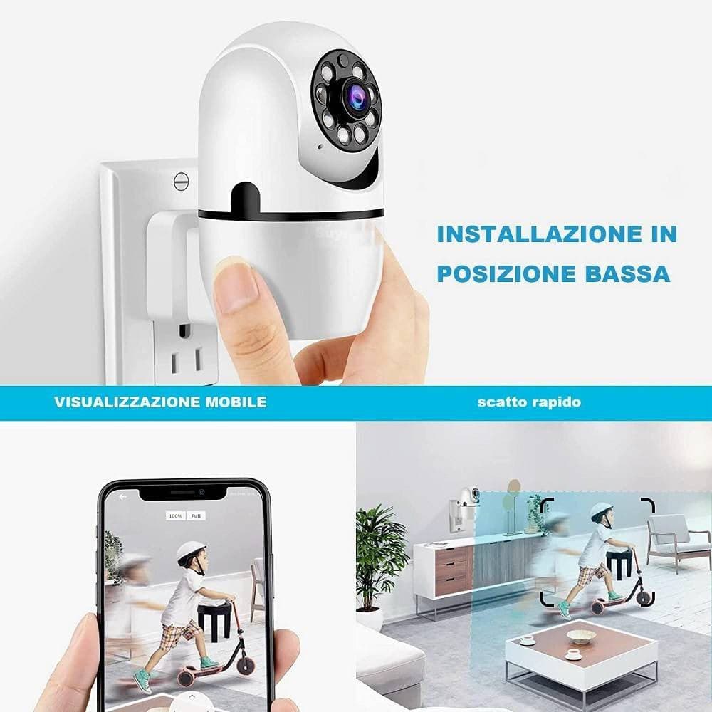 TELECAMERA WIRELESS CON SPINA 360° RILEVAMENTO MOVIMENTO TRACCIAMENTO AUTOMATICO in Dom camera Trade Shop italia - Napoli, commercioVirtuoso.it