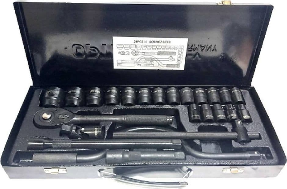 SET CHIAVI A BUSSOLA 24 PEZZI CON CRICCHETTO REVERSIBILE 1/2'' PROLUNGHE VALIGIA in Chiavi a bussola Trade Shop italia - Napoli, commercioVirtuoso.it