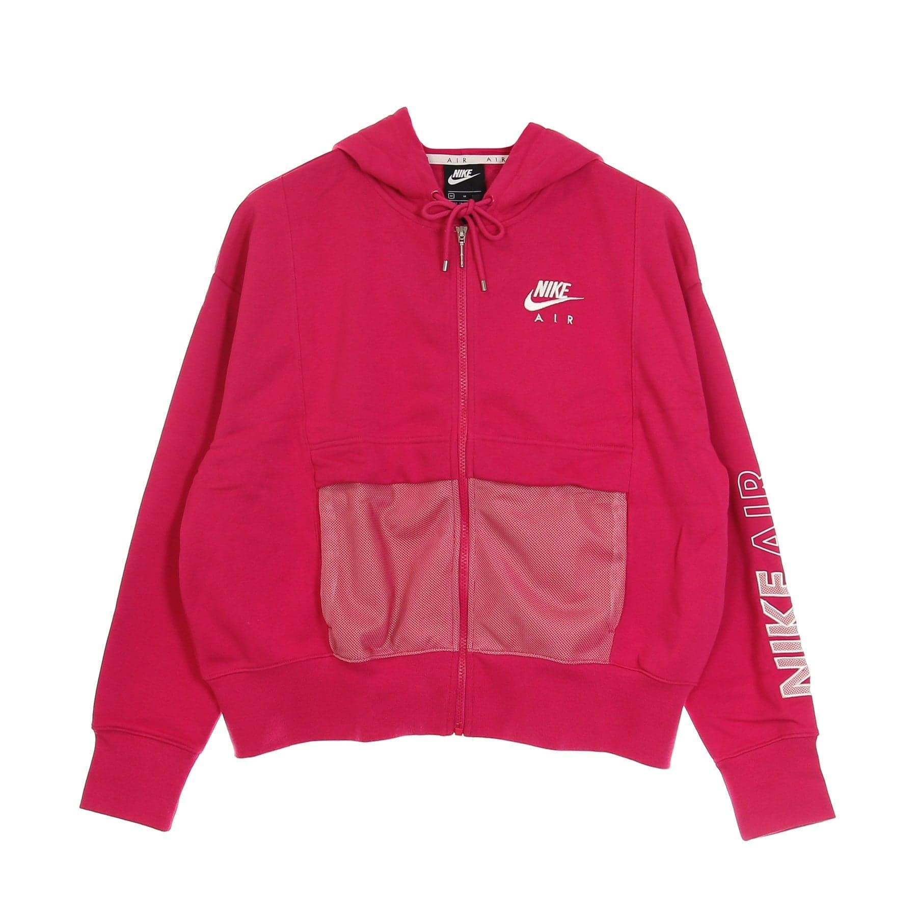 Nike Felpa Cappuccio Zip Donna Sportswear Air Top Fleece Fireberry/white da donna