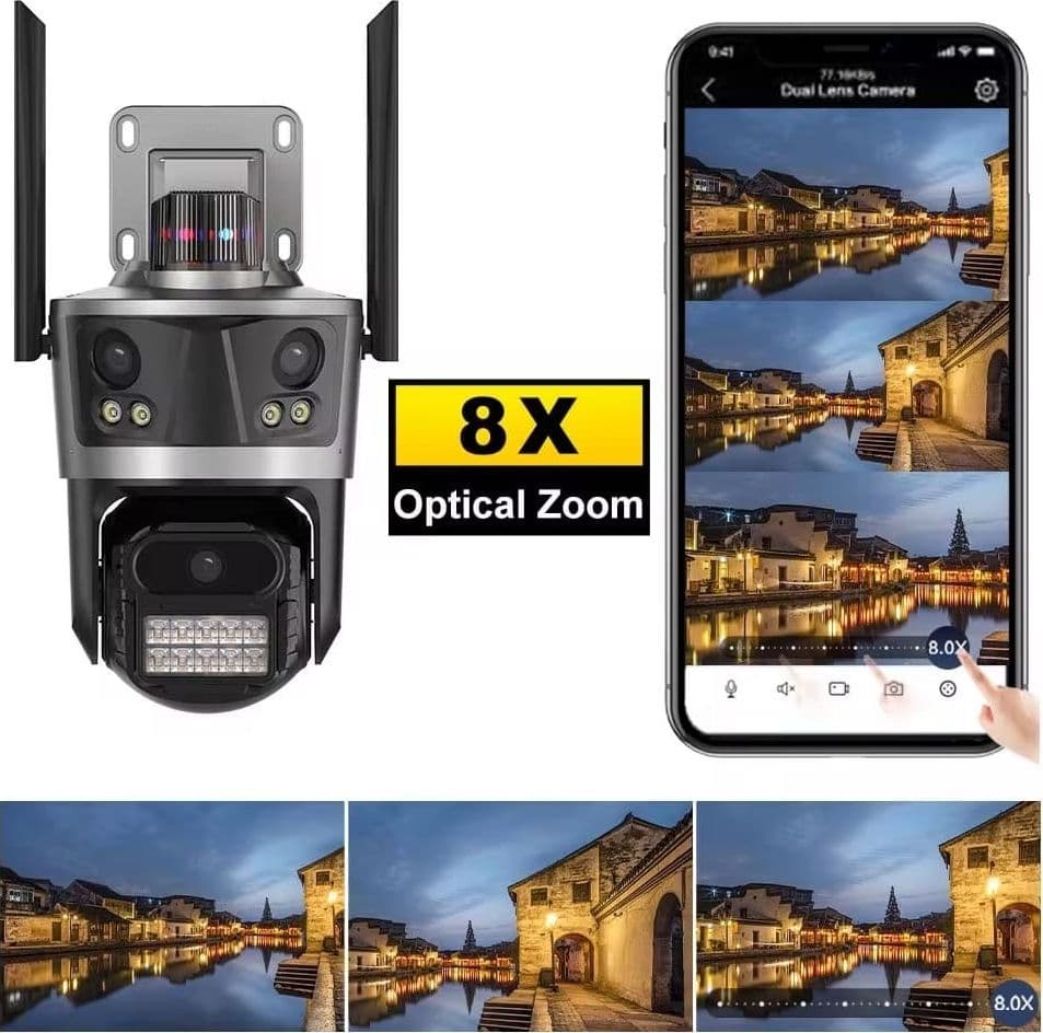 Telecamera PTZ 6K 12MP HD 3 lenti Zoom 8X WiFi Wireless CCTV Video Sorveglianza in prodotto Zencoccostore - Formia, commercioVirtuoso.it