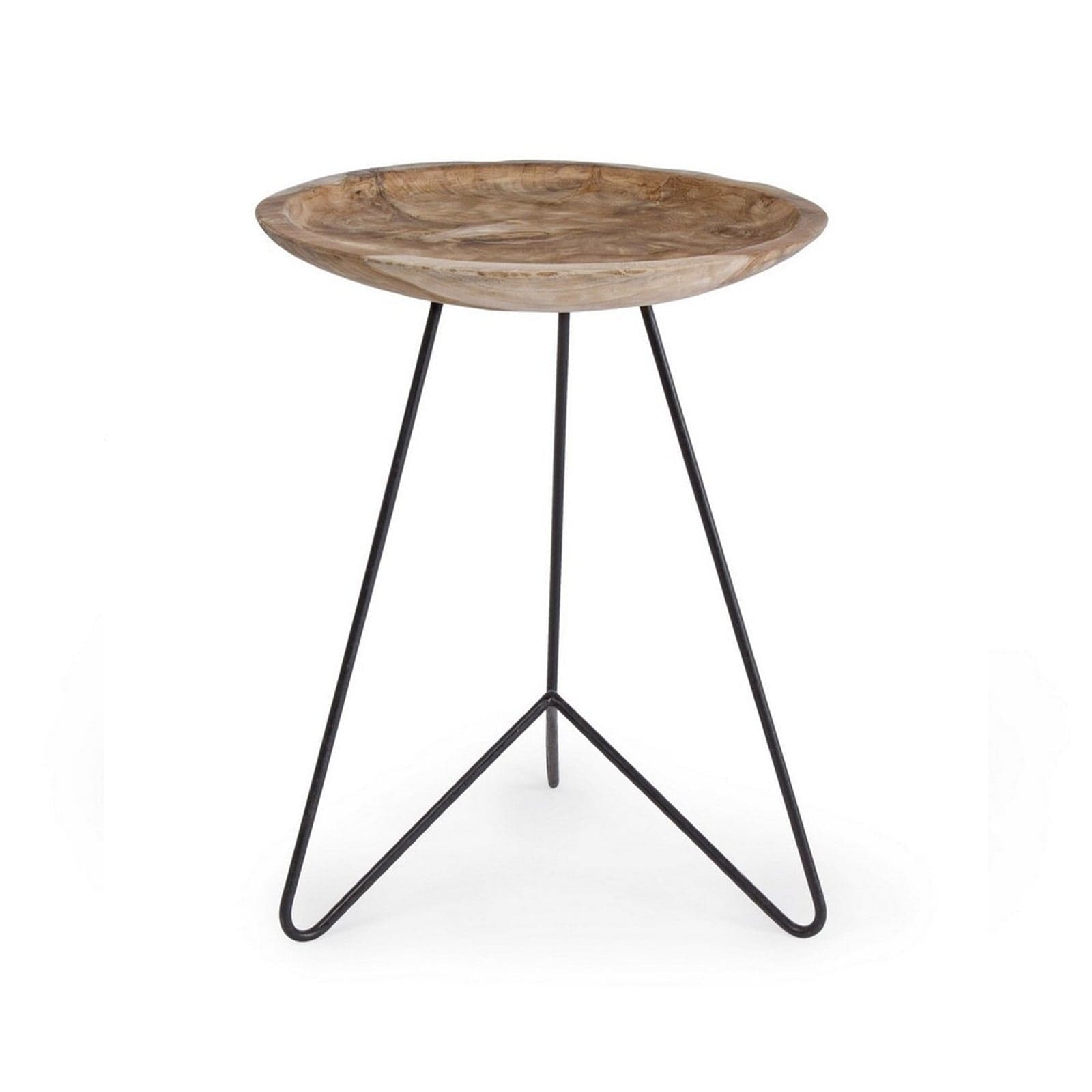 Tavolino "Zahira" con piano in radici di teak per arredamento - 5