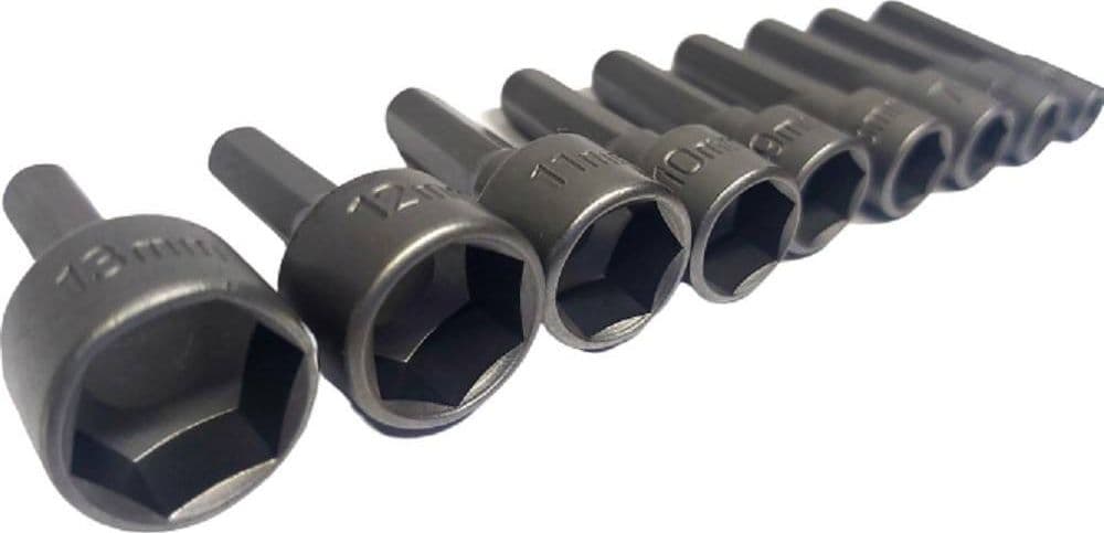 SET 9 INSERTI CHIAVE ESAGONALE PER AVVITATORE CHIAVE A BUSSOLA CODOLO ESAGONALE in prodotto Trade Shop italia - Napoli, commercioVirtuoso.it