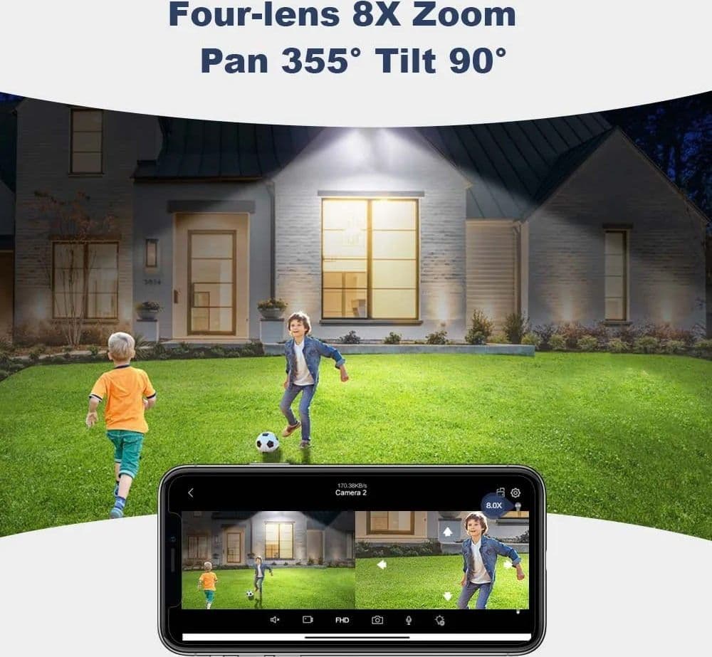 Telecamera PTZ 6K 12MP HD 3 lenti Zoom 8X WiFi Wireless CCTV Video Sorveglianza in prodotto Zencoccostore - Formia, commercioVirtuoso.it