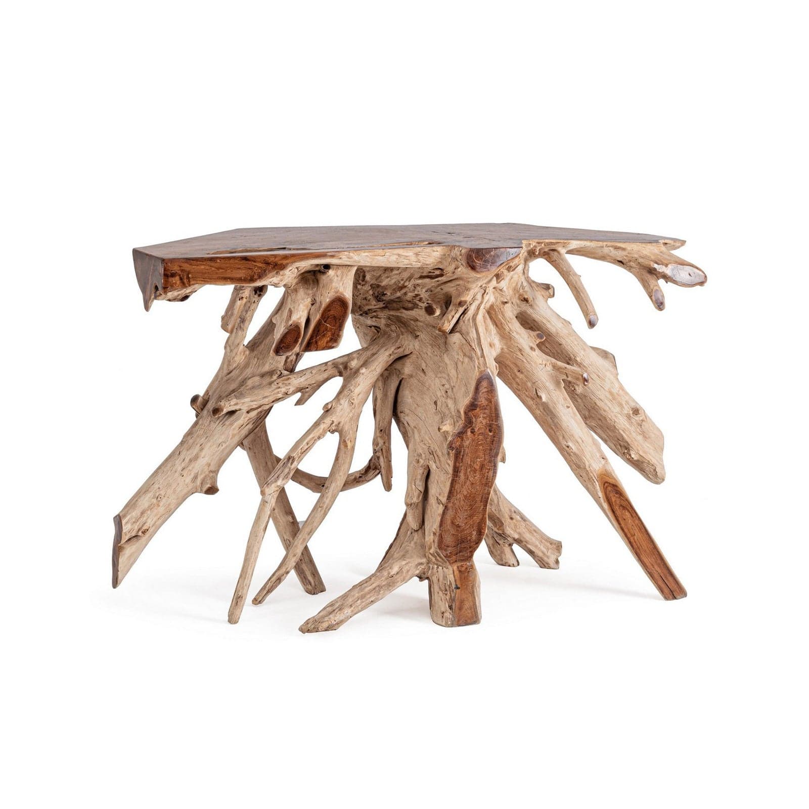 Consolle "Lisandra" struttura in radici di teak originali per decorazioni ambienti - 18