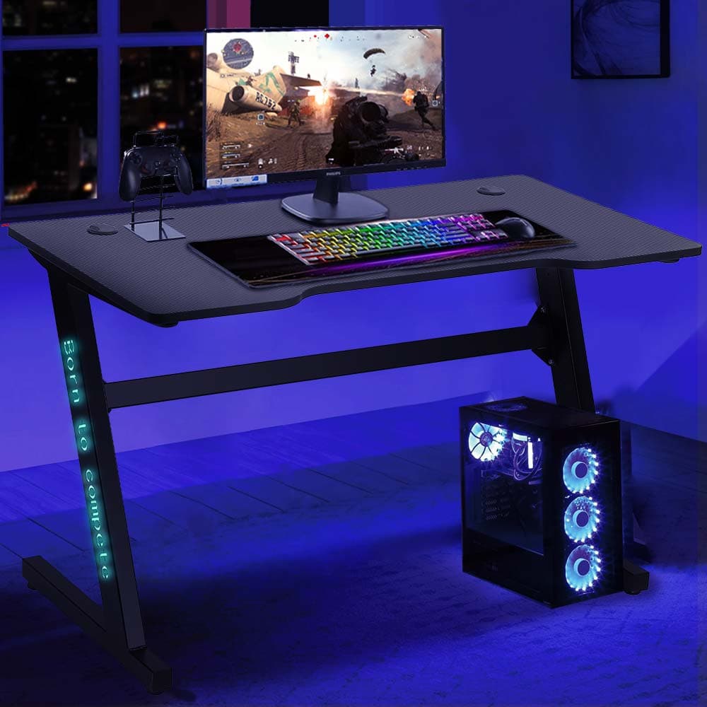Scrivania Gaming PC 120cm con Led RGB e Tappetino Mouse Pad Fibra di Carbonio in Scrivanie Danyx - Casoria, commercioVirtuoso.it