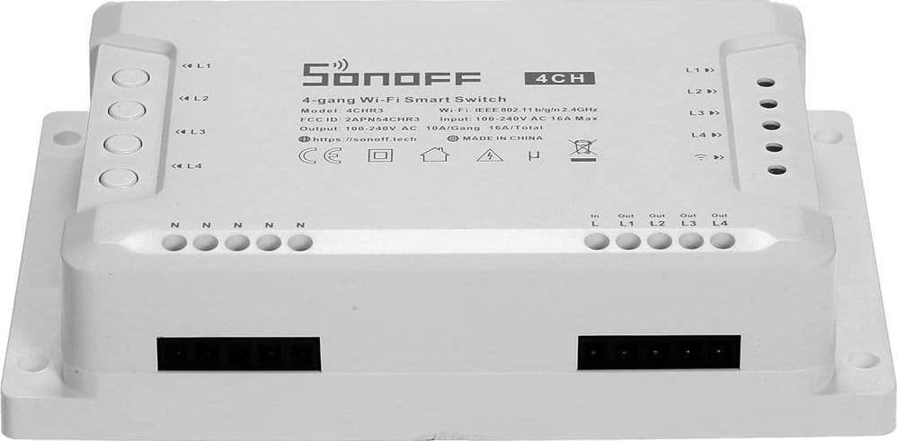 INTERRUTTORE INTELLIGENTE SONOFF 4CHR3 WI-FI SMART SWITCH A 4 CANALI ALEXA GOOGLE in Spine intelligenti e telecomandate Trade Shop italia - Napoli, commercioVirtuoso.it