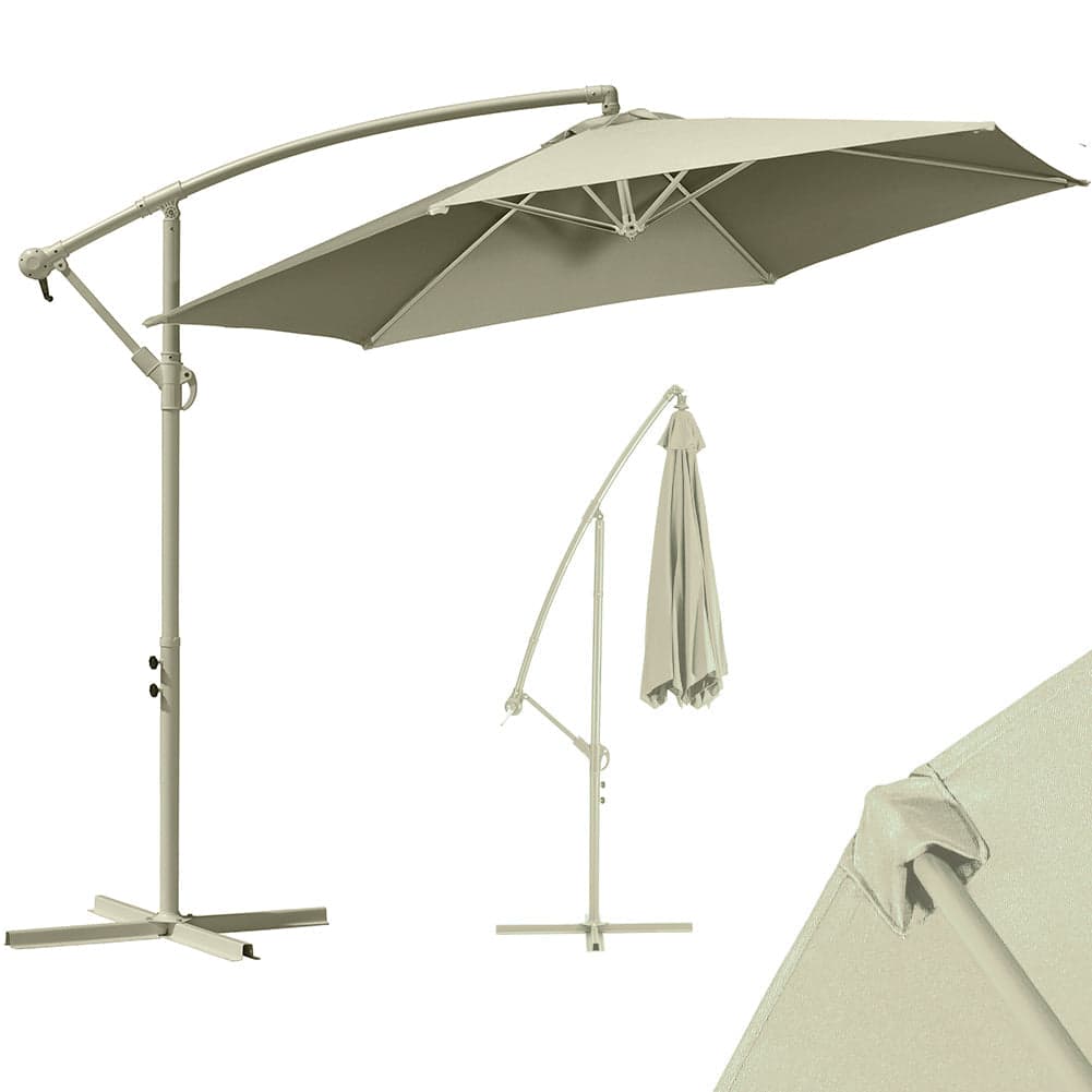 Ombrellone Giardino Decentrato 3x3 Mt Full Sabbia Palo Metallo Gazebo Piscina