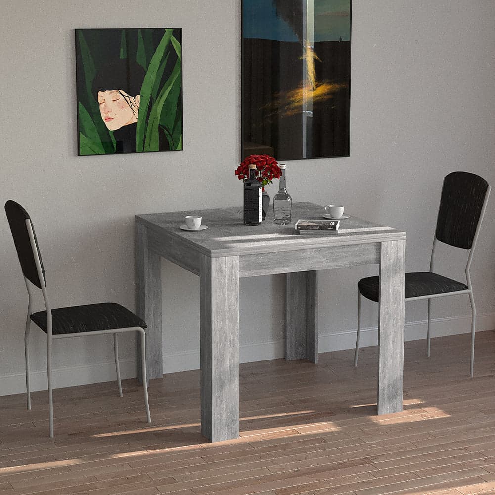 Tavolo da Pranzo Quadrato 90x90cm Allungabile a 180cm Apertura a Libro Cemento in Tavoli da sala da pranzo Danyx - Casoria, commercioVirtuoso.it