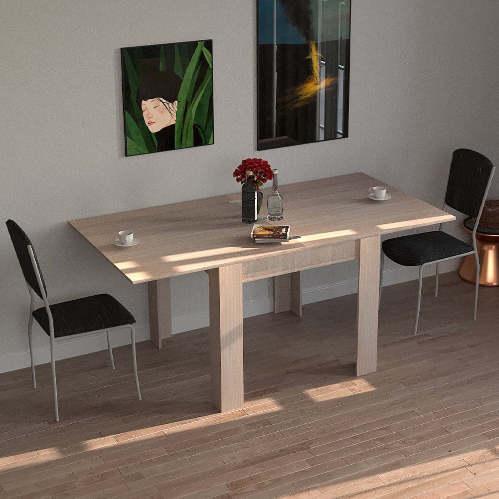 Tavolo da Pranzo Quadrato 90x90cm Allungabile a 180cm Apertura a Libro Tortora in Tavoli da sala da pranzo Danyx - Casoria, commercioVirtuoso.it