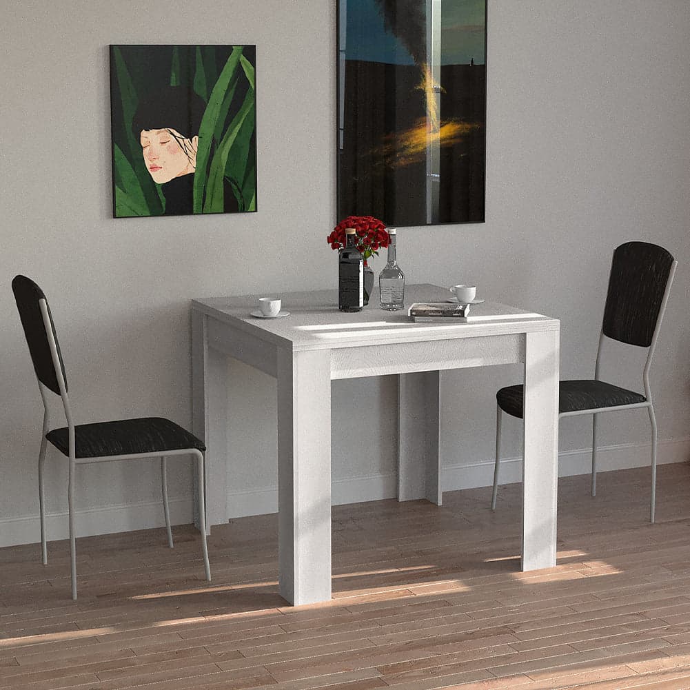 Tavolo da Pranzo Quadrato 90x90cm Allungabile a 180cm Apertura a Libro Bianco in Tavoli da sala da pranzo Danyx - Casoria, commercioVirtuoso.it