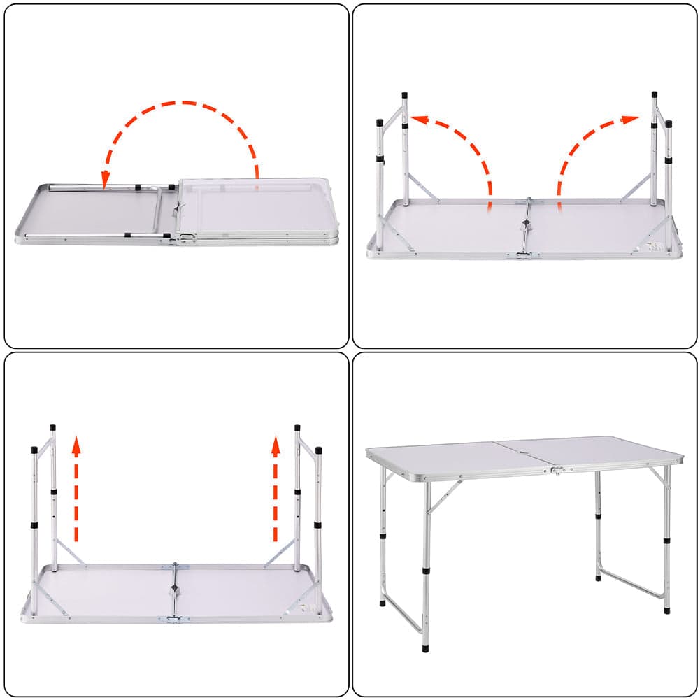 Tavolo PicNic Campeggio Alluminio 120x60 H70cm Pieghevole in Valigetta 3 altezze in Tavoli da picnic Danyx - Casoria, commercioVirtuoso.it