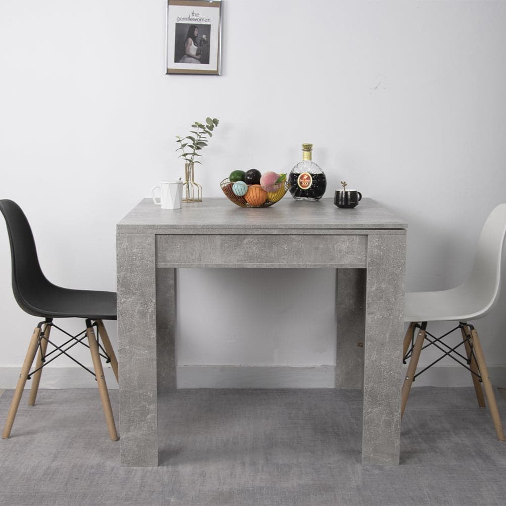 Tavolo da Pranzo Quadrato 90x90cm Allungabile a 180cm Apertura a Libro Cemento in Tavoli da sala da pranzo Danyx - Casoria, commercioVirtuoso.it