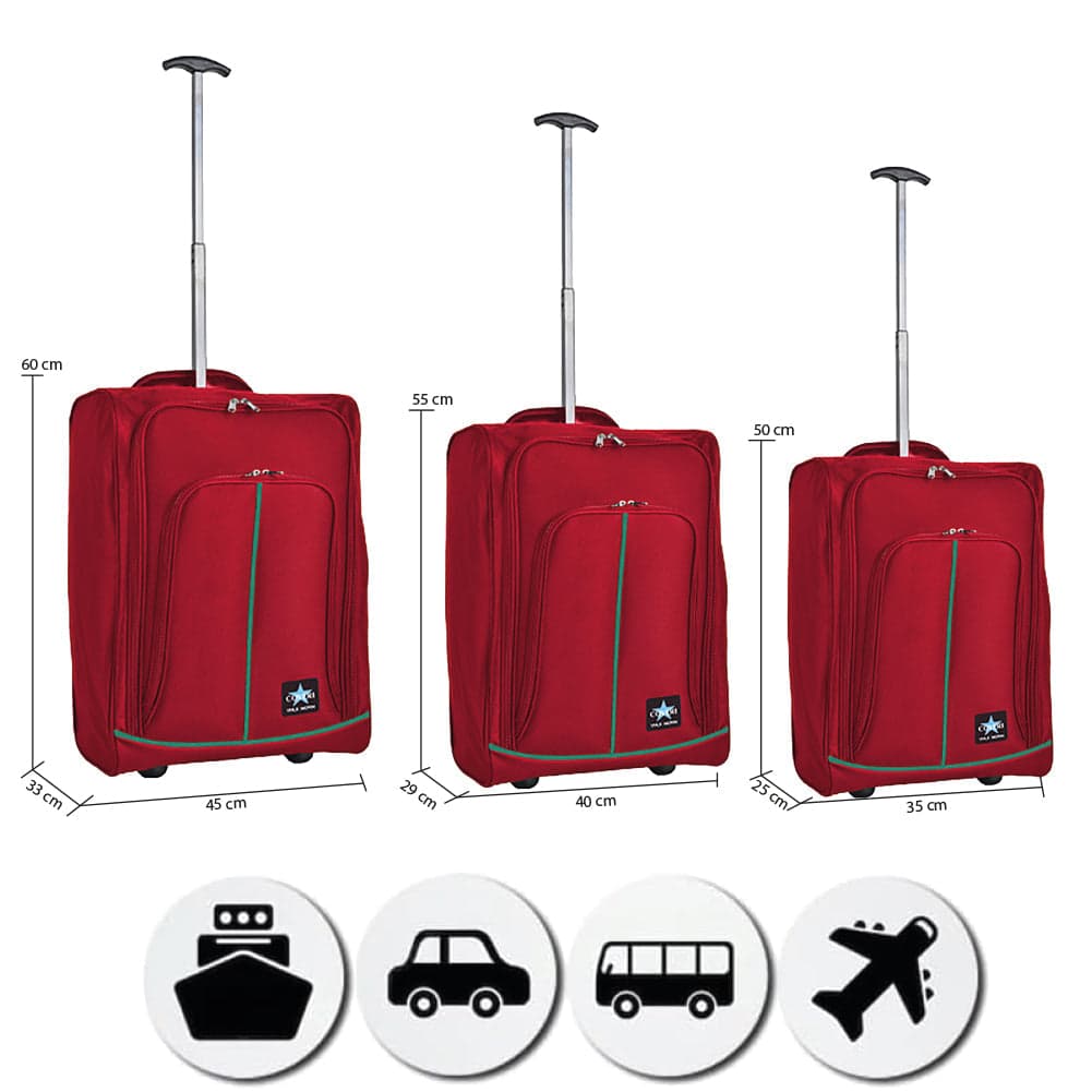 Set 3 Valigie Morbide Trolley da Viaggio Bagaglio a Mano con Ruote h50-55-60 cm in Set di valigie Danyx - Casoria, commercioVirtuoso.it