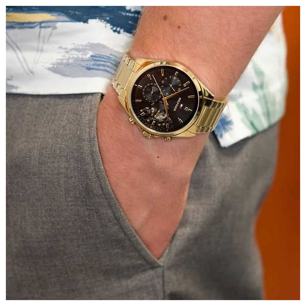 Tommy Hilfiger Orologio Analogico Multifunzione al Quarzo da Uomo con Cinturino in Acciaio Inossidabile Dorato - 1710447 in Orologi da polso Dupers Club - Campo di Giove, commercioVirtuoso.it