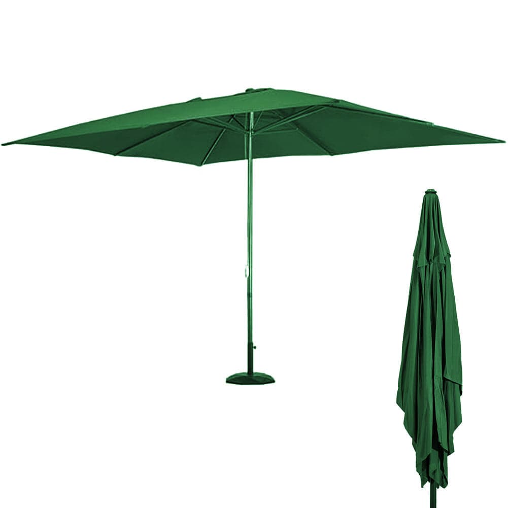 Ombrellone Giardino Palo Centrale 3x2 Metri Full Verde con 6 Stecche da Esterno