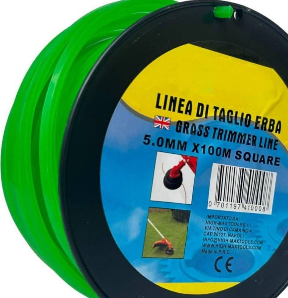 FILO PER DECESPUGLIATORE QUADRATO 5 MM BOBINA 100MT TAGLAERBA CAVO MATASSA VERDE in Fili Trade Shop italia - Napoli, commercioVirtuoso.it