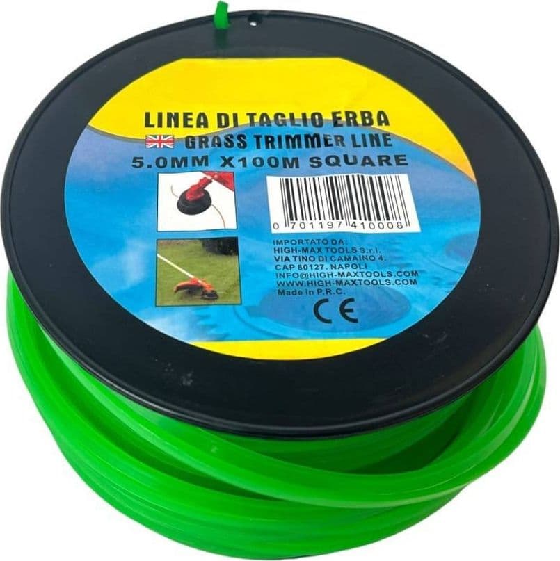 FILO PER DECESPUGLIATORE QUADRATO 5 MM BOBINA 100MT TAGLAERBA CAVO MATASSA VERDE in Fili Trade Shop italia - Napoli, commercioVirtuoso.it